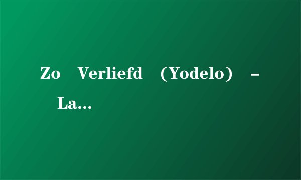 Zo Verliefd (Yodelo) - Laura 这首歌的歌