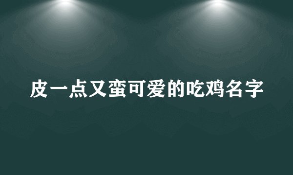 皮一点又蛮可爱的吃鸡名字