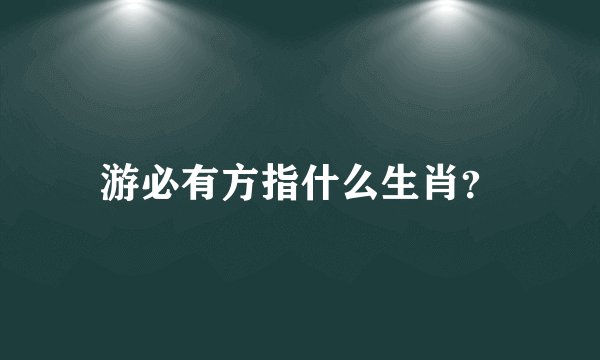 游必有方指什么生肖?