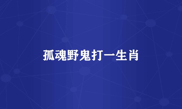 孤魂野鬼打一生肖