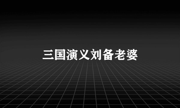 三国演义刘备老婆