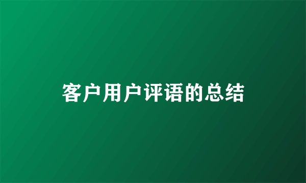 客户用户评语的总结