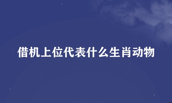 借机上位代表什么生肖动物