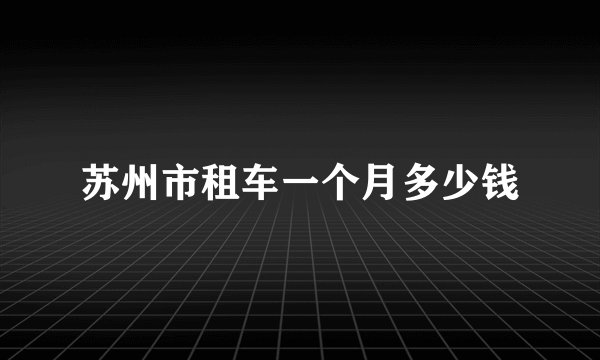 苏州市租车一个月多少钱