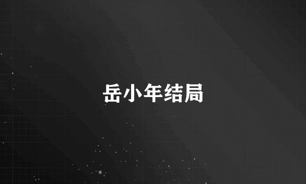 岳小年结局