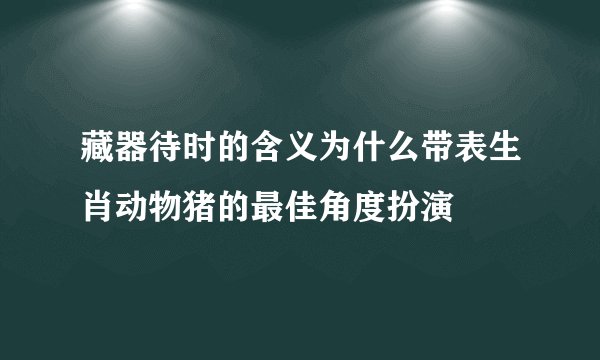 藏器待时的含义为什么带表生肖动物猪的最佳角度扮演