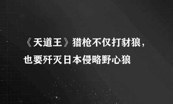 《天道王》猎枪不仅打豺狼，也要歼灭日本侵略野心狼