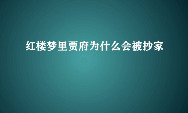 红楼梦里贾府为什么会被抄家