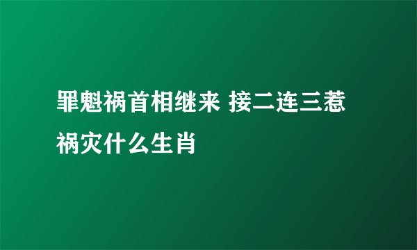 罪魁祸首相继来 接二连三惹祸灾什么生肖