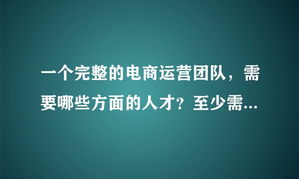 一个完整的电商运营团队，需要哪些方面的人才？至少需要多少人？