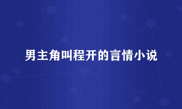 男主角叫程开的言情小说