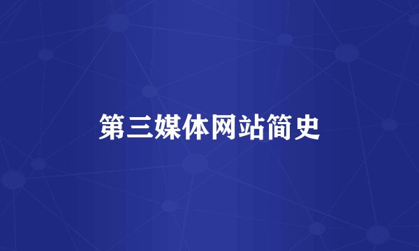 第三媒体网站简史