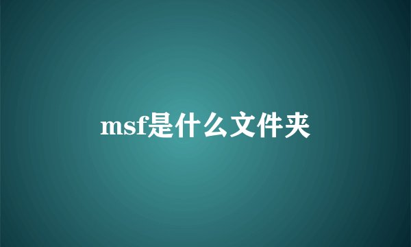 msf是什么文件夹