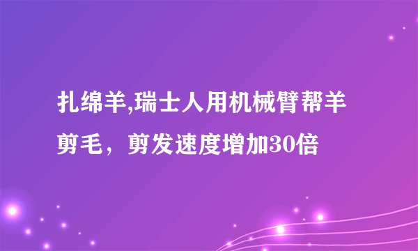 扎绵羊,瑞士人用机械臂帮羊剪毛，剪发速度增加30倍