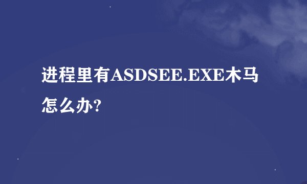 进程里有ASDSEE.EXE木马怎么办?