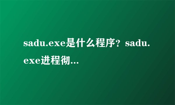 sadu.exe是什么程序？sadu.exe进程彻底关闭方法