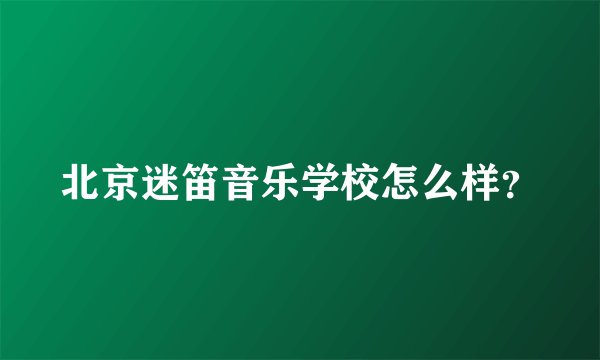 北京迷笛音乐学校怎么样？