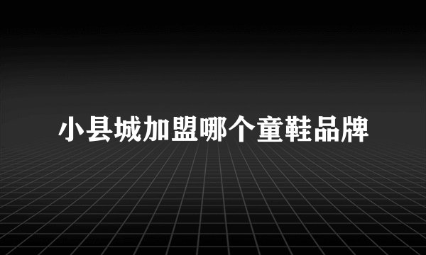 小县城加盟哪个童鞋品牌