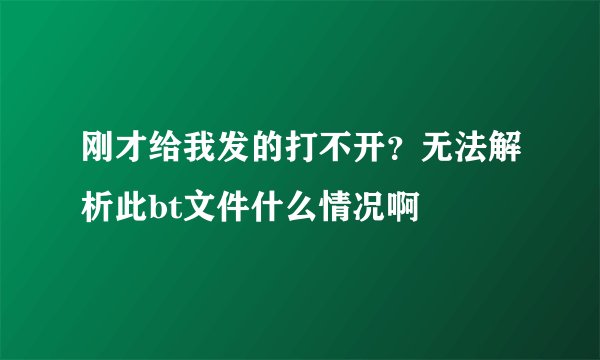 刚才给我发的打不开?无法解析此bt文件什么情况啊
