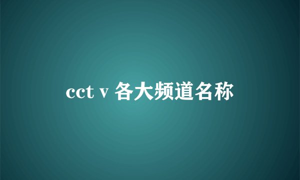 cctⅴ各大频道名称