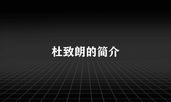 杜致朗的简介