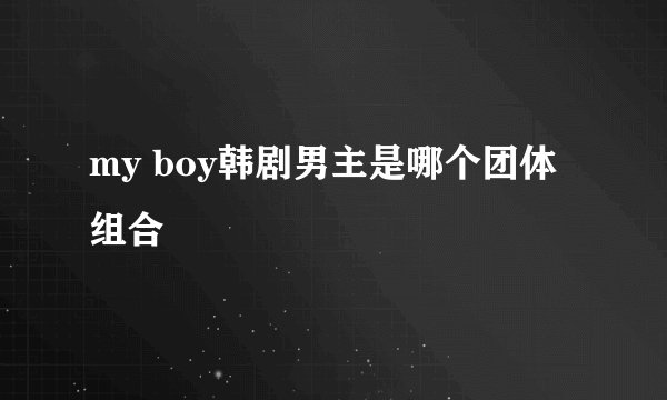 my boy韩剧男主是哪个团体组合