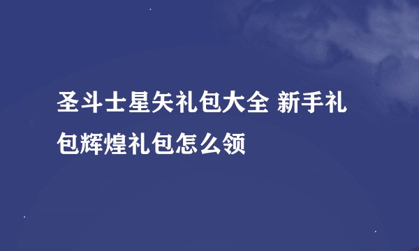 圣斗士星矢礼包大全 新手礼包辉煌礼包怎么领