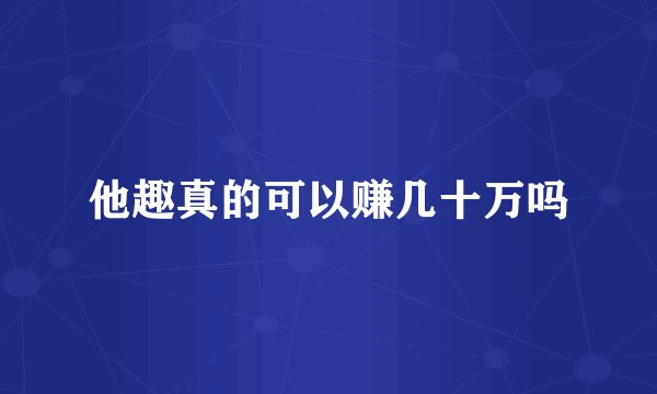 他趣真的可以赚几十万吗