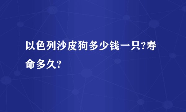 以色列沙皮狗多少钱一只?寿命多久?