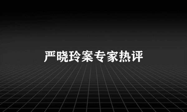 严晓玲案专家热评