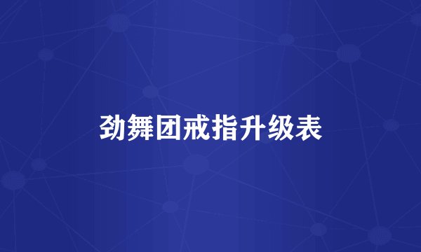 劲舞团戒指升级表