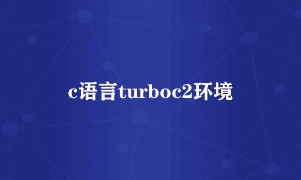 c语言turboc2环境