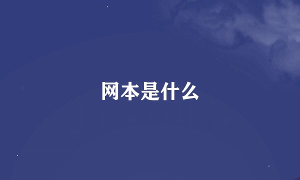 网本是什么