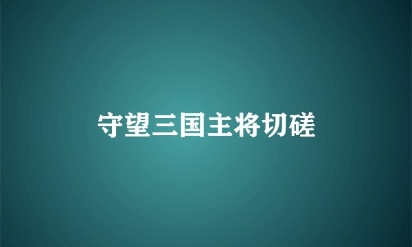 守望三国主将切磋