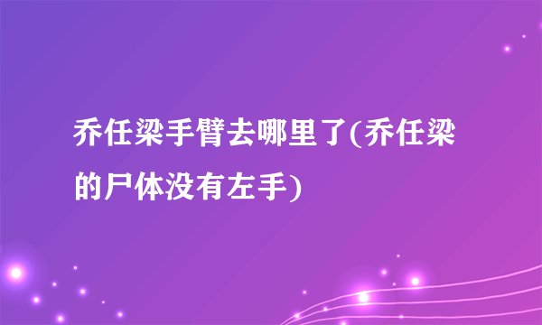 乔任梁手臂去哪里了(乔任梁的尸体没有左手)