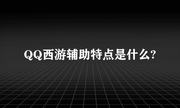 QQ西游辅助特点是什么?