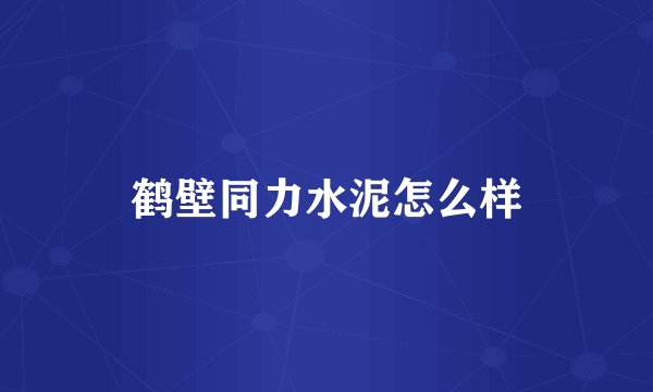 鹤壁同力水泥怎么样