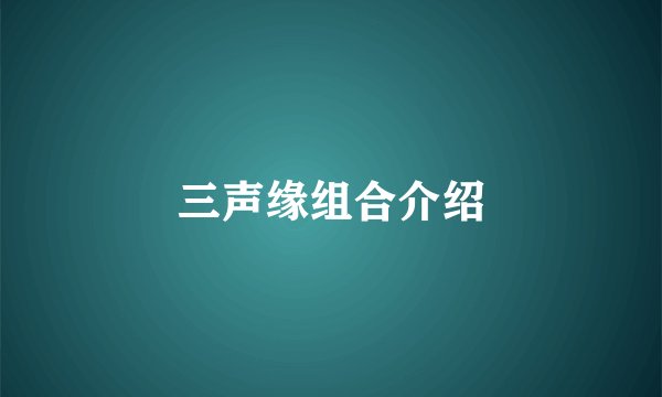 三声缘组合介绍