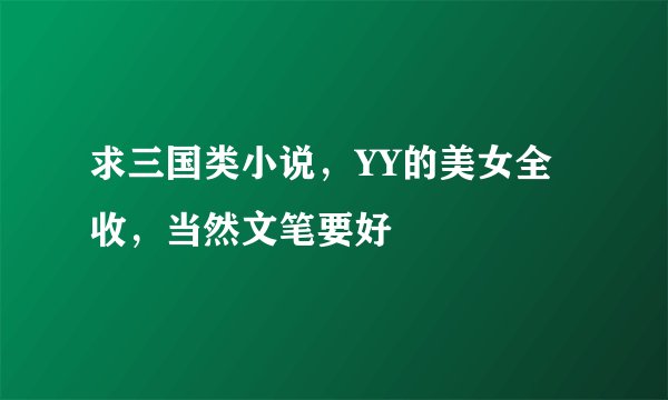 求三国类小说，YY的美女全收，当然文笔要好
