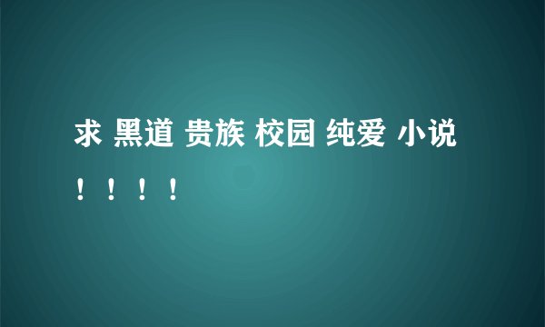 求 黑道 贵族 校园 纯爱 小说！！！！