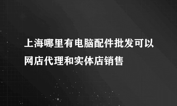 上海哪里有电脑配件批发可以网店代理和实体店销售