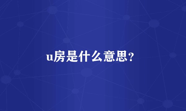u房是什么意思?