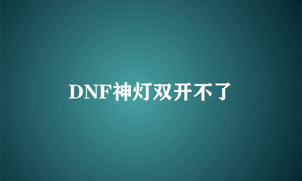 DNF神灯双开不了