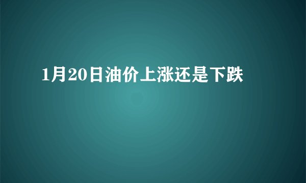 1月20日油价上涨还是下跌