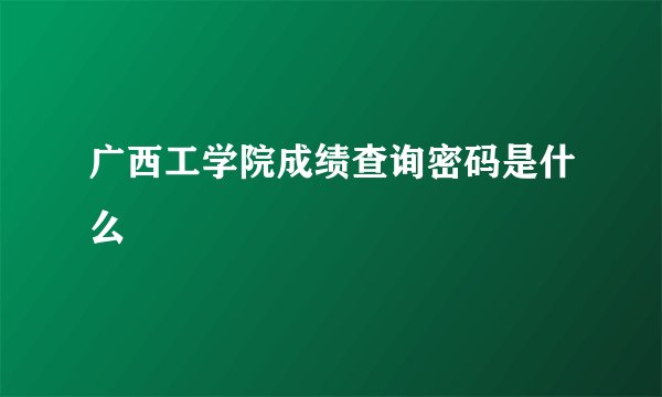 广西工学院成绩查询密码是什么