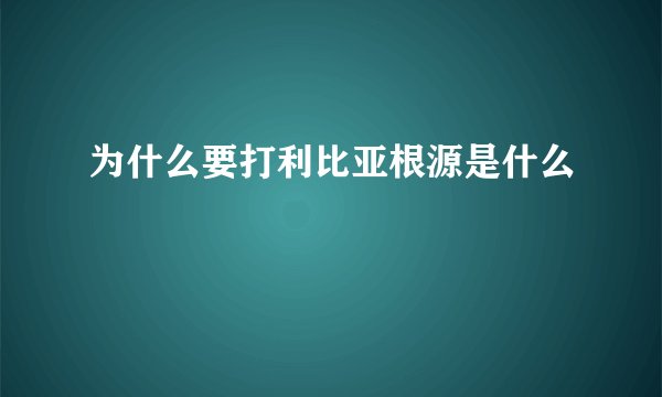 为什么要打利比亚根源是什么