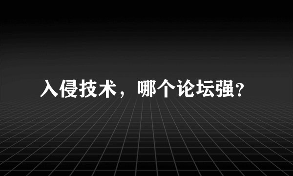 入侵技术,哪个论坛强?