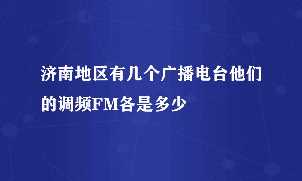 济南地区有几个广播电台他们的调频FM各是多少