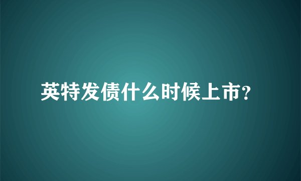 英特发债什么时候上市？