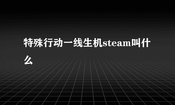 特殊行动一线生机steam叫什么